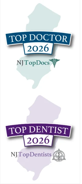 NJ Top Doctor 2026 and NJ Top Dentist 2026 recognition badges