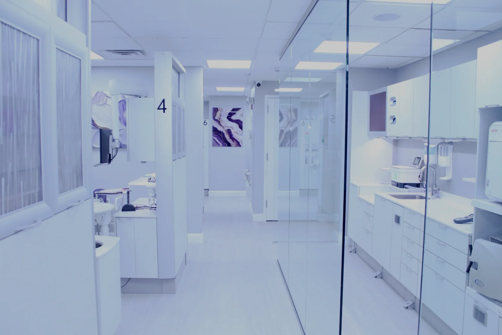 Clinical hallway inside the Dynamic Dental Arts office