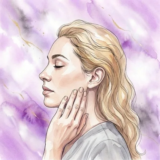 Watercolor illustration representing TMJ treatment