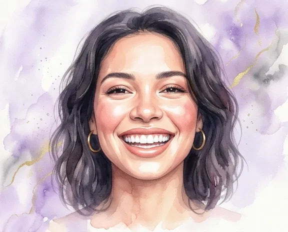 Watercolor illustration representing cosmetic dentistry