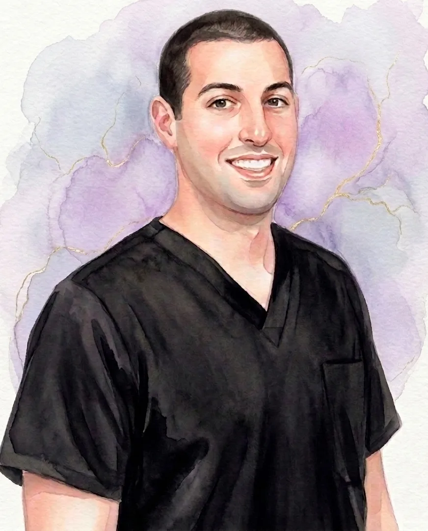 Watercolor portrait of Dr. Steven Reff