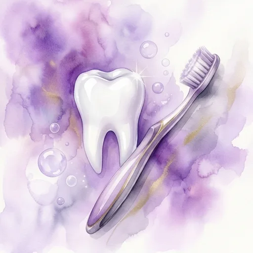 Watercolor illustration representing professional dental cleanings