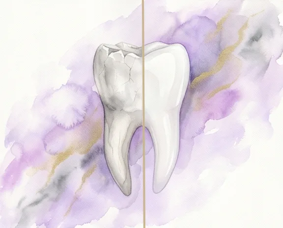 Watercolor illustration representing restorative dentistry at Dynamic Dental Arts in Wayne, NJ