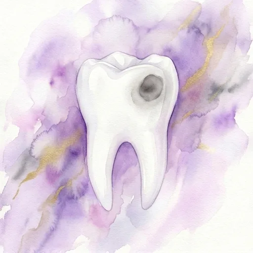 Watercolor illustration representing root canal therapy