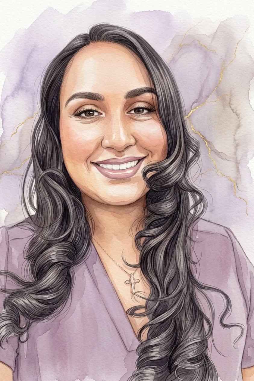 Watercolor portrait of Michell