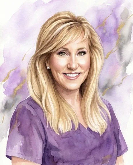 Watercolor portrait of Dr. Lori Vanderwende-Bleeker